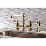 English Country Kitchen Faucet With Side Sprayer - BUILDMYPLACE