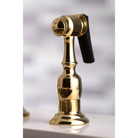 English Country Kitchen Faucet With Side Sprayer - BUILDMYPLACE