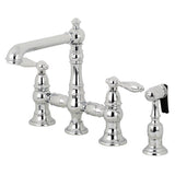 English Country Kitchen Faucet With Side Sprayer - BUILDMYPLACE