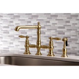 English Country Kitchen Faucet With Side Sprayer - BUILDMYPLACE