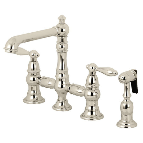 English Country Kitchen Faucet With Side Sprayer - BUILDMYPLACE