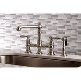 English Country Kitchen Faucet With Side Sprayer - BUILDMYPLACE