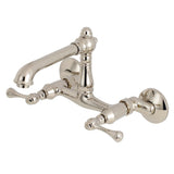 English Country Traditional 6 - Inch Adjustable Center Wall Mount Kitchen Faucet - BUILDMYPLACE