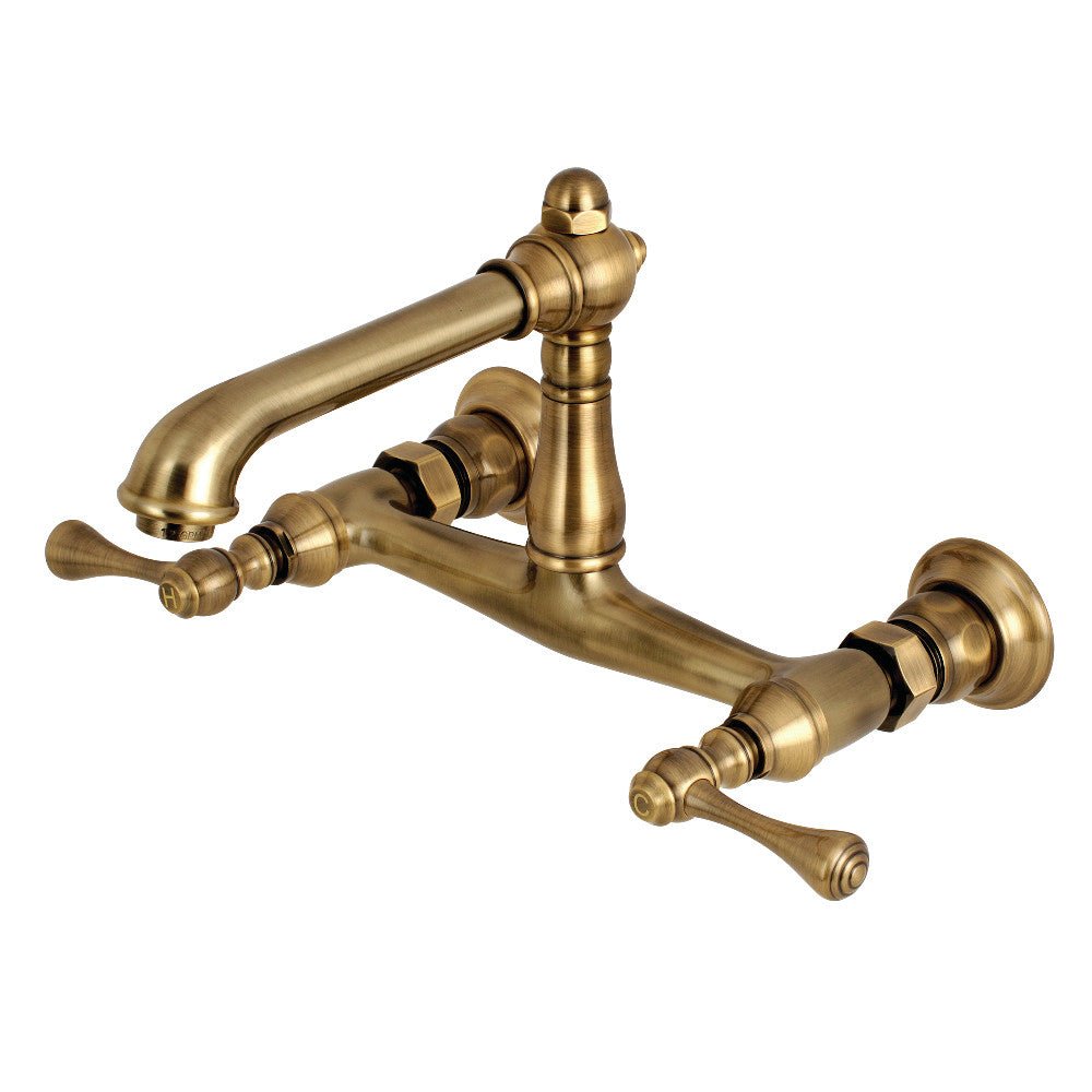 English Country Traditional Wall Mount Bathroom Faucet - BUILDMYPLACE