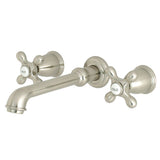 English Country Wall Mount Two - handle 3 - Hole Bathroom Sink Faucet - BUILDMYPLACE