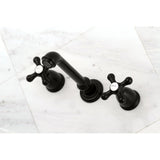 English Country Wall Mount Two - handle 3 - Hole Bathroom Sink Faucet - BUILDMYPLACE