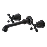 English Country Wall Mount Two - handle 3 - Hole Bathroom Sink Faucet - BUILDMYPLACE