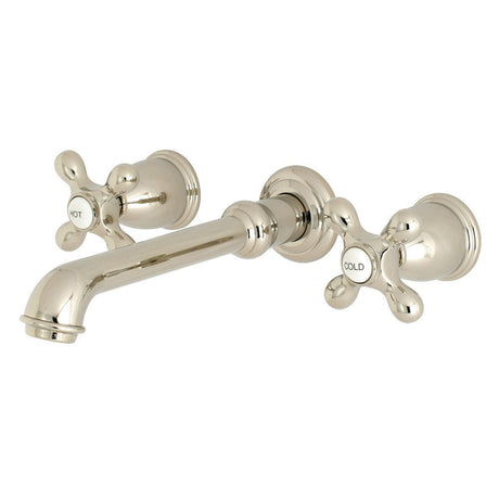 English Country Wall Mount Two - handle 3 - Hole Bathroom Sink Faucet - BUILDMYPLACE