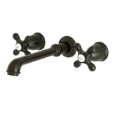 English Country Wall Mount Two - handle 3 - Hole Bathroom Sink Faucet - BUILDMYPLACE