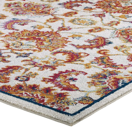 Entourage Azami Distressed Vintage Floral Lattice Area Rug - BUILDMYPLACE