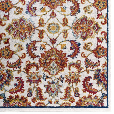 Entourage Azami Distressed Vintage Floral Lattice Area Rug - BUILDMYPLACE