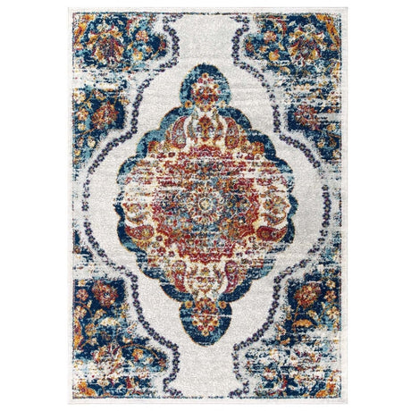 Entourage Malia Distressed Vintage Floral Persian Medallion Area Rug - BUILDMYPLACE