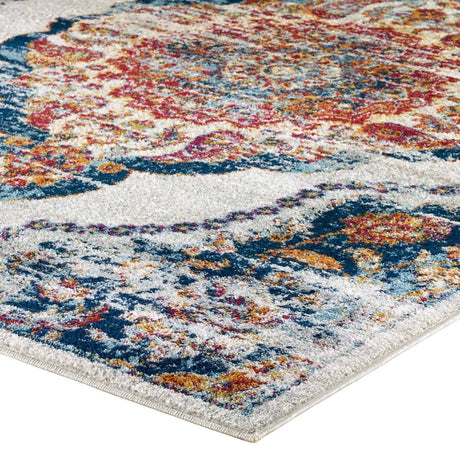 Entourage Malia Distressed Vintage Floral Persian Medallion Area Rug - BUILDMYPLACE