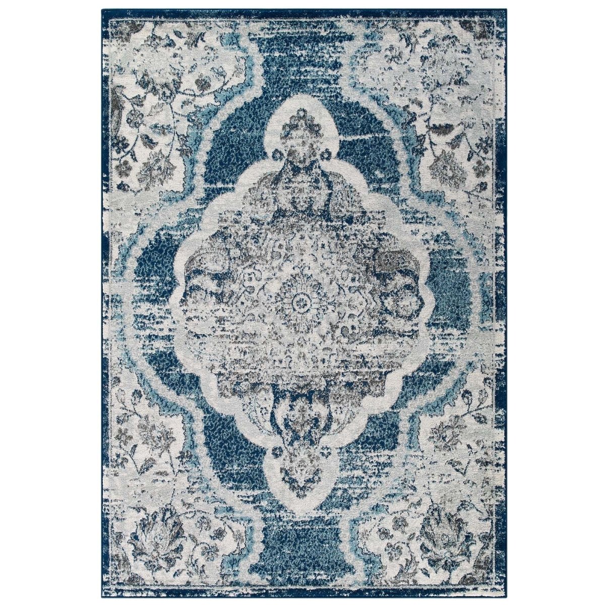 Entourage Malia Distressed Vintage Floral Persian Medallion Area Rug - BUILDMYPLACE