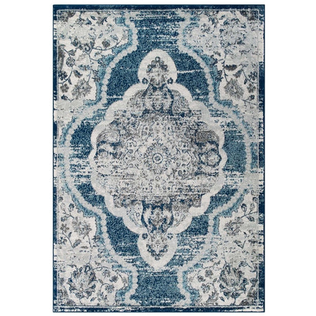 Entourage Malia Distressed Vintage Floral Persian Medallion Area Rug - BUILDMYPLACE