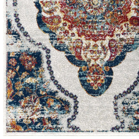 Entourage Malia Distressed Vintage Floral Persian Medallion Area Rug - BUILDMYPLACE