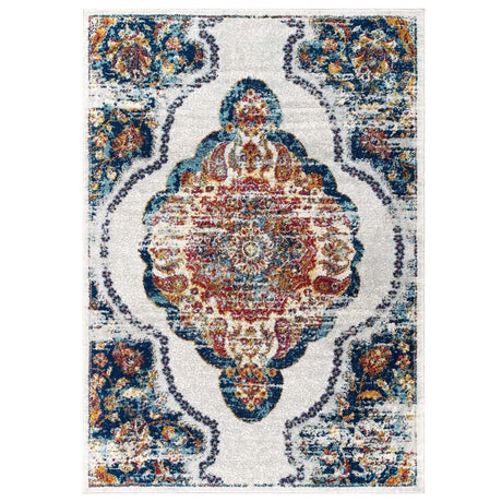 Entourage Malia Distressed Vintage Floral Persian Medallion Area Rug - BUILDMYPLACE