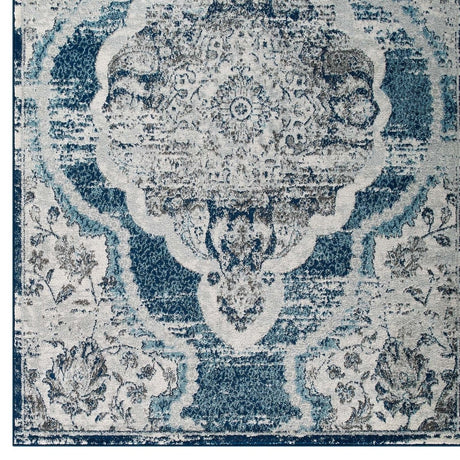 Entourage Malia Distressed Vintage Floral Persian Medallion Area Rug - BUILDMYPLACE