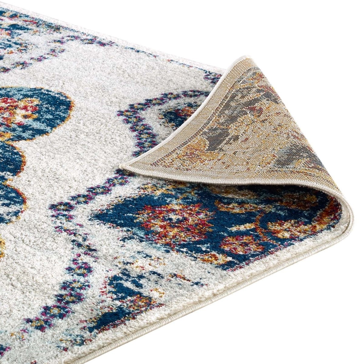 Entourage Malia Distressed Vintage Floral Persian Medallion Area Rug - BUILDMYPLACE