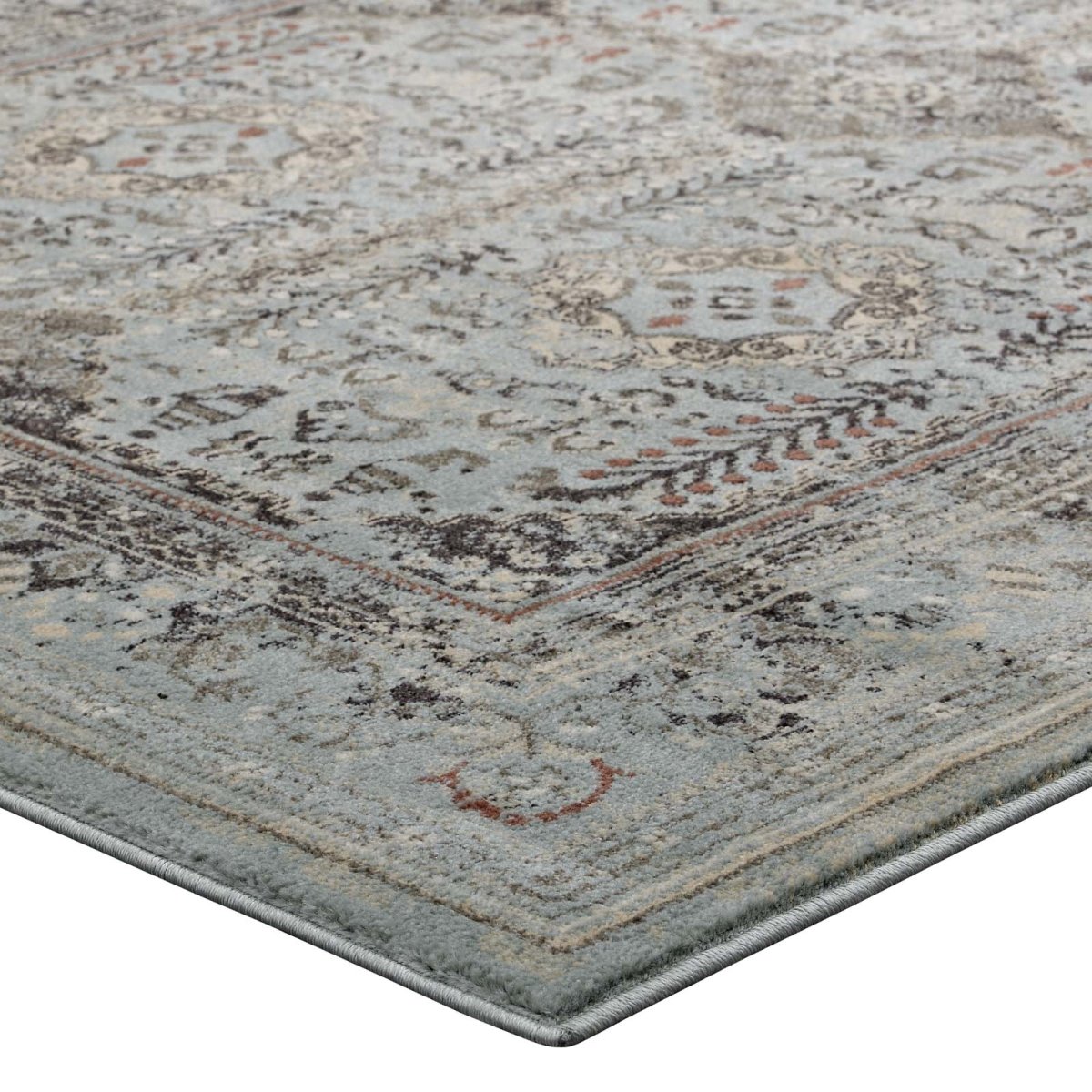 Enye Distressed Vintage Floral Lattice Area Rug - BUILDMYPLACE