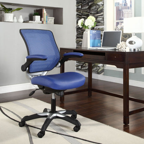 Ergonomic Drafting Chair with Adjustable Foot Ring and Flip - Up Arms Vinyl Seat - For Desk Chair - BUILDMYPLACE