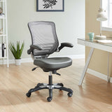 Ergonomic Drafting Chair with Adjustable Foot Ring and Flip - Up Arms Vinyl Seat - For Desk Chair - BUILDMYPLACE