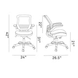 Ergonomic Drafting Chair with Adjustable Foot Ring and Flip - Up Arms Vinyl Seat - For Desk Chair - BUILDMYPLACE