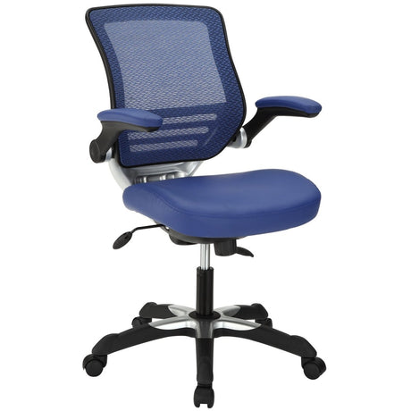 Ergonomic Drafting Chair with Adjustable Foot Ring and Flip - Up Arms Vinyl Seat - For Desk Chair - BUILDMYPLACE