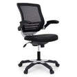 Ergonomic Drafting Chair with Adjustable Foot Ring and Flip - Up Arms Vinyl Seat - For Desk Chair - BUILDMYPLACE