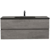 Eshburn Floating / Wall Mounted Bathroom Vanity With Black Top - BUILDMYPLACE