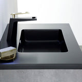 Eshburn Floating / Wall Mounted Bathroom Vanity With Black Top - BUILDMYPLACE