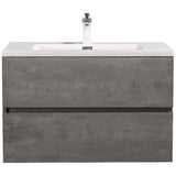 Eshburn Luxury Floating / Wall Mounted Bathroom Vanity With Acrylic Sink - BUILDMYPLACE