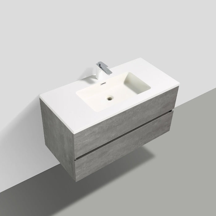 Eshburn Luxury Floating / Wall Mounted Bathroom Vanity With Acrylic Sink - BUILDMYPLACE