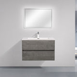 Eshburn Luxury Floating / Wall Mounted Bathroom Vanity With Acrylic Sink - BUILDMYPLACE