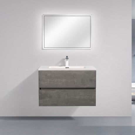 Eshburn Luxury Floating / Wall Mounted Bathroom Vanity With Acrylic Sink - BUILDMYPLACE