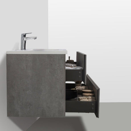 Eshburn Luxury Floating / Wall Mounted Bathroom Vanity With Acrylic Sink - BUILDMYPLACE