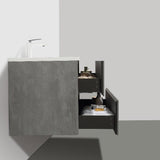 Eshburn Luxury Floating / Wall Mounted Bathroom Vanity With Acrylic Sink - BUILDMYPLACE