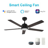 ESPEAR 52 inch 5 - Blade Smart Ceiling Fan with LED Light & Remote - LEDMyPlace