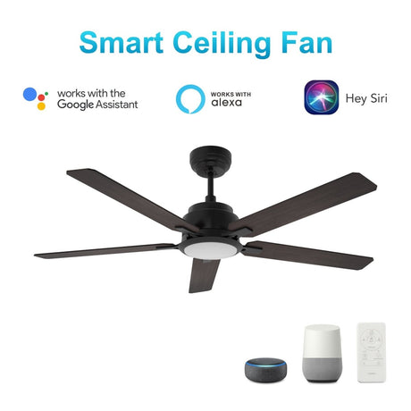 ESPEAR 52 inch 5 - Blade Smart Ceiling Fan with LED Light & Remote - LEDMyPlace