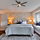 ESPEAR 52 inch Flush Mount 5 - Blade Smart Ceiling Fan with LED Light & Remote - LEDMyPlace