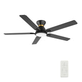 ESPEAR 52 inch Flush Mount 5 - Blade Smart Ceiling Fan with LED Light & Remote - LEDMyPlace