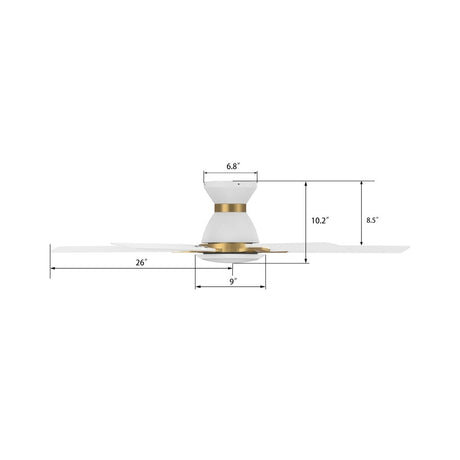 ESPEAR 52 inch Flush Mount 5 - Blade Smart Ceiling Fan with LED Light & Remote - LEDMyPlace