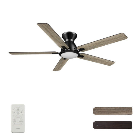 ESPEAR 52 inch Flush Mount 5 - Blade Smart Ceiling Fan with LED Light & Remote - LEDMyPlace