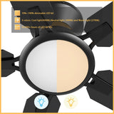 ESPEAR 52 inch Flush Mount 5 - Blade Smart Ceiling Fan with LED Light & Remote - LEDMyPlace