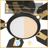 ESPEAR 52 inch Flush Mount 5 - Blade Smart Ceiling Fan with LED Light & Remote - LEDMyPlace