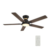 ESPEAR 52 inch Flush Mount 5 - Blade Smart Ceiling Fan with LED Light & Remote - LEDMyPlace