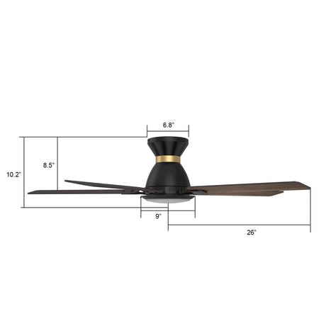 ESPEAR 52 inch Flush Mount 5 - Blade Smart Ceiling Fan with LED Light & Remote - LEDMyPlace