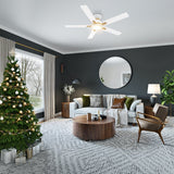 ESPEAR 52 inch Flush Mount 5 - Blade Smart Ceiling Fan with LED Light & Remote - LEDMyPlace