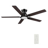 ESPEAR 52 inch Flush Mount 5 - Blade Smart Ceiling Fan with LED Light & Remote - LEDMyPlace