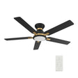 ESPEAR 52 inch Flush Mount 5 - Blade Smart Ceiling Fan with LED Light & Remote - LEDMyPlace